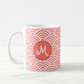 Japanische Klassik Wave Muster mit Monogramm Kaffeetasse (Links)