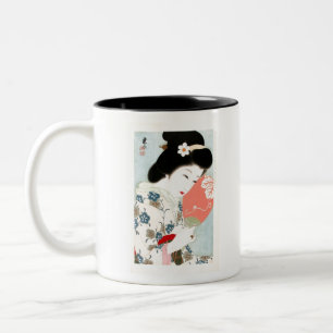 Japanische klassische Geisha-Lady-Kunst Zweifarbige Tasse