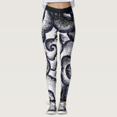 JAPANISCHE KLOUD PATTER SCHWARZ UND WEISSE LEGGING LEGGINGS (Vorderseite)