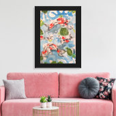 Japanische Koi Aquarell Print Leinwand 18x24 (Insitu (Wohnzimmer))