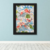 Japanische Koi Aquarell Print Leinwand 18x24 (Insitu (Holzboden))