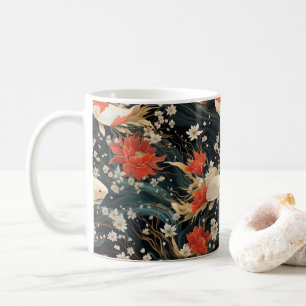 Japanische Koi-Fisch nahtloses Muster Kaffeetasse