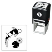 Japanische Koi Fisch- und Wasserlilie Permastempel (Beispiel)