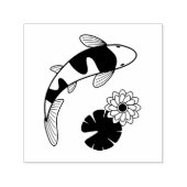 Japanische Koi Fisch- und Wasserlilie Permastempel (Design)