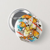 Japanische koi Fische, Aquarellkunst, Wasserkunst Button (Vorne & Hinten)