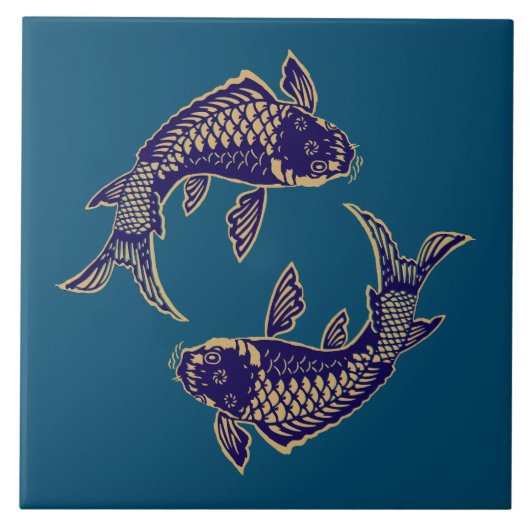 Japanische Koi-Fische Fliese (Vorderseite)
