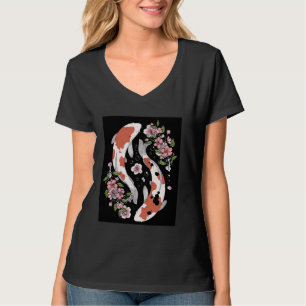 Japanische Koi-Fische Kirschblüten Japanische Blum T-Shirt