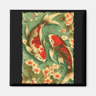 Japanische Koi-Fische Kirschblüten Sakura Kunst Mä Magnet