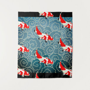 JAPANISCHE KOI FISCHE Tapisserie Wandteppich