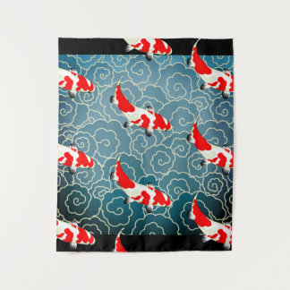 JAPANISCHE KOI FISCHE Tapisserie Wandteppich