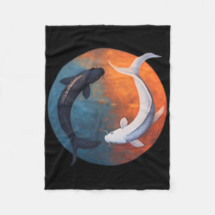 Japanische Koi-Fische Yin und Yang Männer Frauen F Fleecedecke