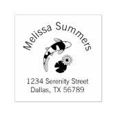 Japanische Koi Fish and Water Lily Arch-Adresse Permastempel (Design)