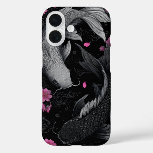 Japanische Koi Fish Dunkle Mode iPhone 16 Hülle