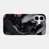 Japanische Koi Fish Dunkle Mode iPhone 16 Hülle (Rückseite (Horizontal))