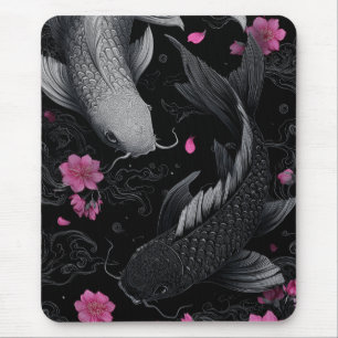 Japanische Koi Fish Dunkle Mode Mousepad