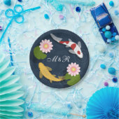 Japanische Koi Fish Monogram Initialen Pappteller (Party)