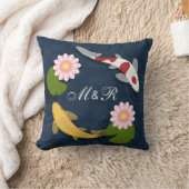 Japanische Koi Fish Monogram Kissen (Decke)