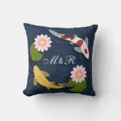 Japanische Koi Fish Monogram Kissen (Vorderseite)