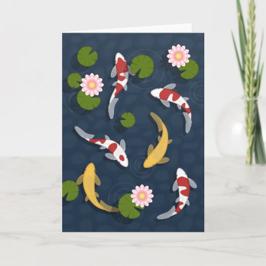 Japanische Koi Fish Pond Blank Karte (Vorderseite)