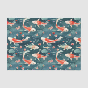 Japanische Koi Fish Pond-Dekoupage Seidenpapier