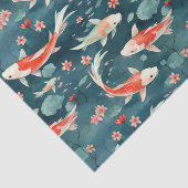 Japanische Koi Fish Pond-Dekoupage Seidenpapier (Ausschnitt)
