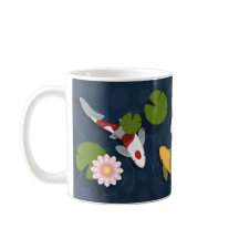 Japanische Koi Fish Pond Kaffee Tasse