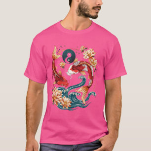 Japanische Koi Fish Vintag Lotus Blume T-Shirt