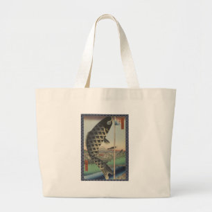 Japanische Koi Hiroshige Fisch Festival Flagge Jumbo Stoffbeutel