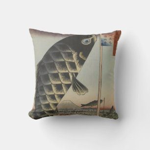 Japanische Koi Hiroshige Fisch Festival Flagge Kissen