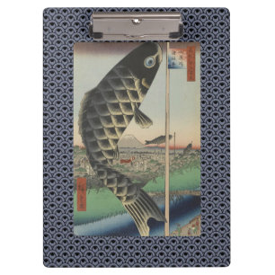 Japanische Koi Hiroshige Fisch Festival Flagge Klemmbrett