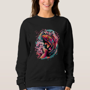 Japanische Koi-Karpfen & Kirschblüten Nishikigoi-F Sweatshirt