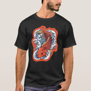 Japanische Koi-Karpfen Nishikigoi-Fische Kirschblü T-Shirt