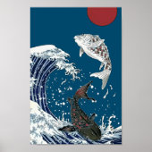 Japanische KOI Kunst, Yinyang Poster (Vorne)