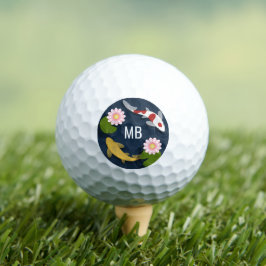 Japanische Koi Monogram-Initialen Golfball