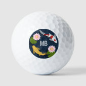 Japanische Koi Monogram-Initialen Golfball (Vorderseite)