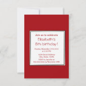 Japanische Kokeshi-Puppe auf Sakura-Girl-Kindergeb Einladung (Rückseite)