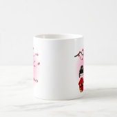 Japanische Kokeshi-Puppe bei Sakura-Blüten Kaffeetasse (Mittel)