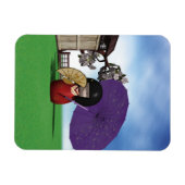 Japanische Kokeshi-Puppe Kirschblüten-Kunst Magnet (Horizontal)