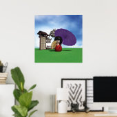 Japanische Kokeshi-Puppe Kirschblüten Kunst Poster (Heimbüro)