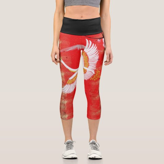 Japanische Kran-Sonne Japanische Sakura Leggings C (Vorderseite)