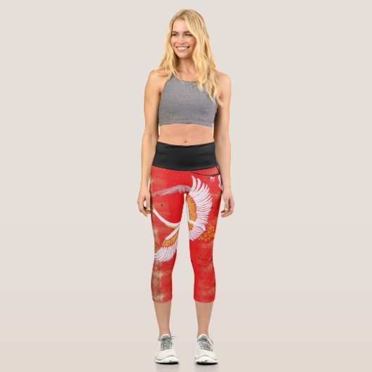 Japanische Kran-Sonne Japanische Sakura Leggings C (Vorderseite)
