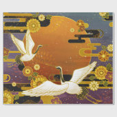Japanische Kran-Vogel-Illustrationsfläche Geschenkpapier (Flach)
