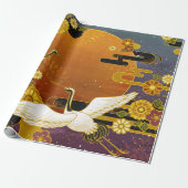 Japanische Kran-Vogel-Illustrationsfläche Geschenkpapier (Ungerollt)