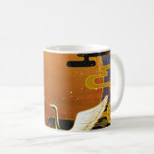 Japanische Kran-Vogel-Illustrationsfläche Kaffeetasse (VorderseiteRechts)