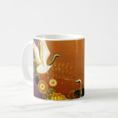 Japanische Kran-Vogel-Illustrationsfläche Kaffeetasse (Vorderseite Links)