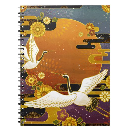 Japanische Kran-Vogel-Illustrationsfläche Notizblock (Vorderseite)