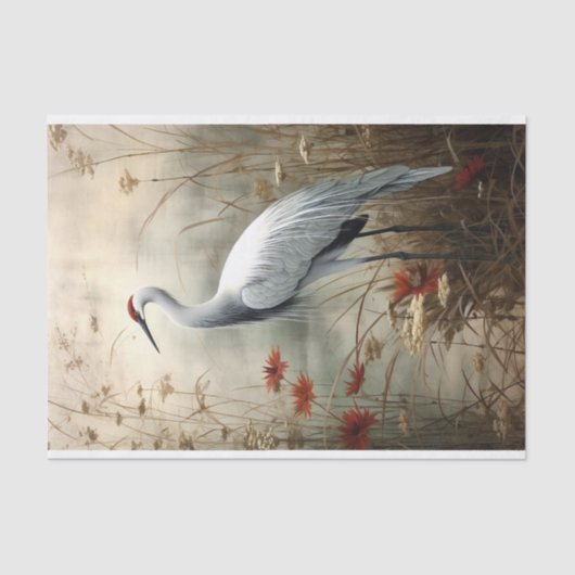 Japanische Krane 4 Decoupage Paper Seidenpapier (Vorderseite)