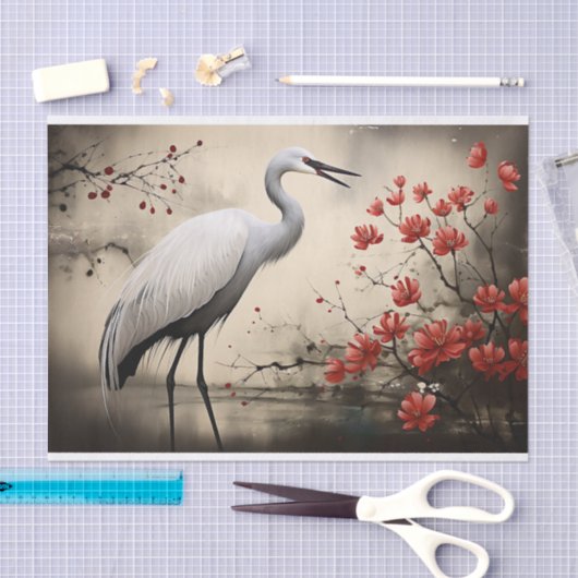 Japanische Krane 6 Decoupage Paper Seidenpapier (Handwerk)