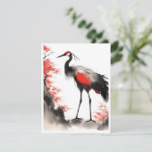 Japanische Krane B Portrait Feiertagskarte (Stehend Vorderseite)