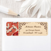 Japanische Krane Burnt Orange Kimono Kunst (Insitu)